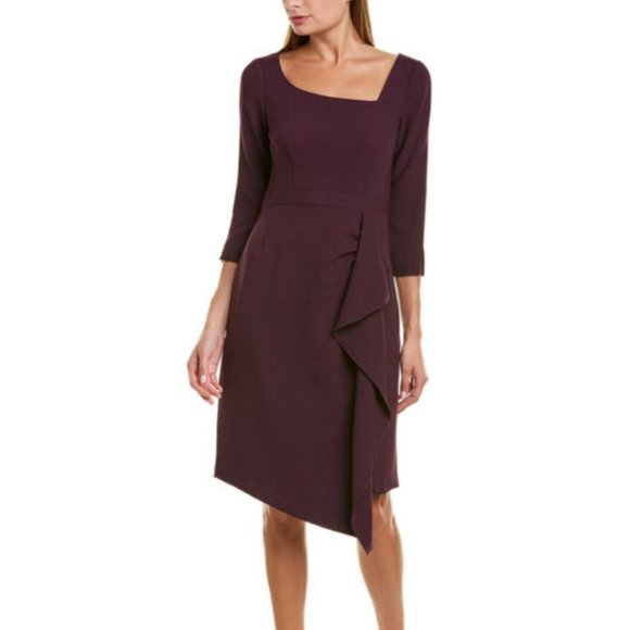 Nanette Lepore Dresses & Skirts - NANETTE LEPORE Eggplant Crepe Midi Dress